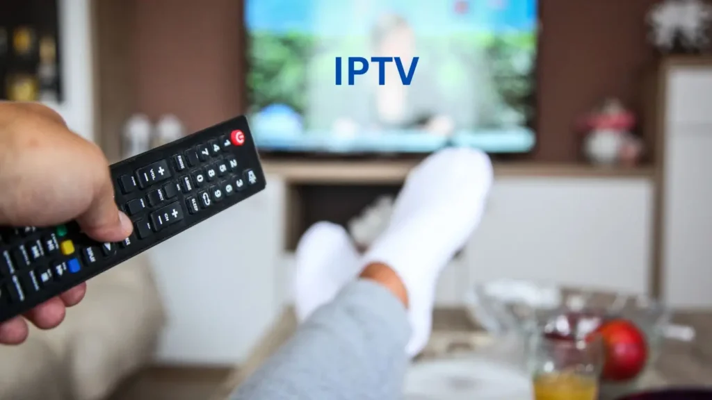 a man watching tv